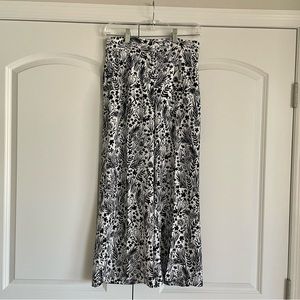 LOFT Floral Trouser Black and White Size 00